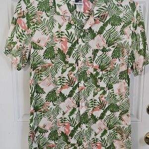 Tropical Green and Pink Men's Shirt